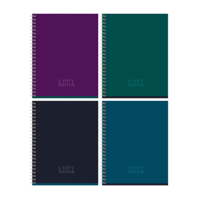 Тетрадь 80л., А5, клетка на гребне BG "Monocolor. Dark", 8 штук, 341036