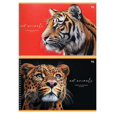 Альбом для рисования 32л., А4, на гребне BG "Art animals", 12 штук, 378702