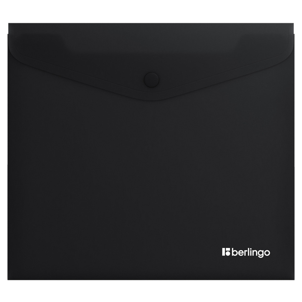Папка-конверт на кнопке Berlingo "Soft Touch", А5+, 200мкм, софт-тач, черная, 12 штук, 369434