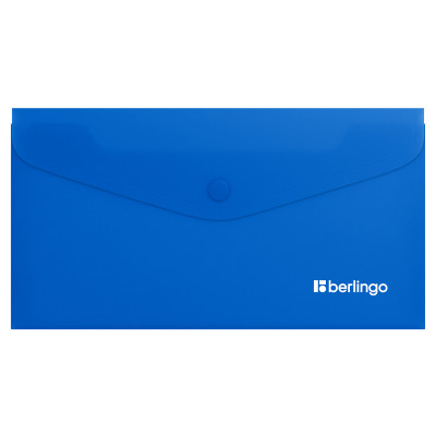 Папка-конверт на кнопке Berlingo "Soft Touch", C6, 200мкм, софт-тач, синяя, 12 штук, 369435