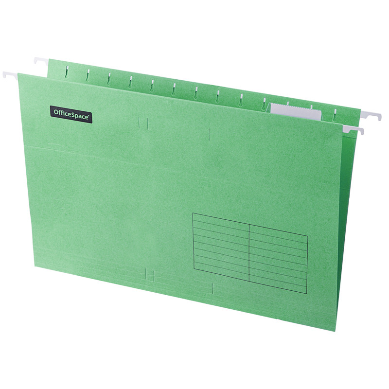 Подвесная папка OfficeSpace Foolscap (365*240мм), зеленая, 10 штук, 296365