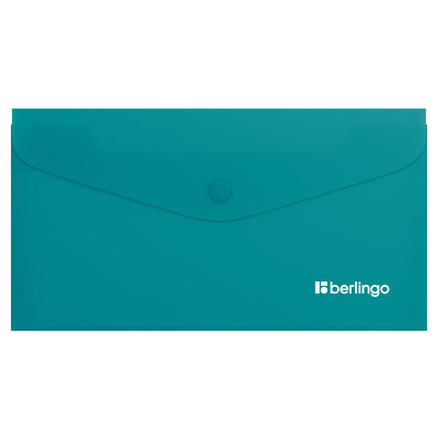Папка-конверт на кнопке Berlingo "Soft Touch", C6, 200мкм, софт-тач, бирюзовая, 12 штук, 369437