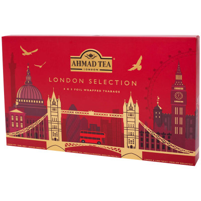 Подарочный набор чая Ahmad Tea "London Selection", 8 вкусов, 40 фольг. пак., карт. коробка, 307923