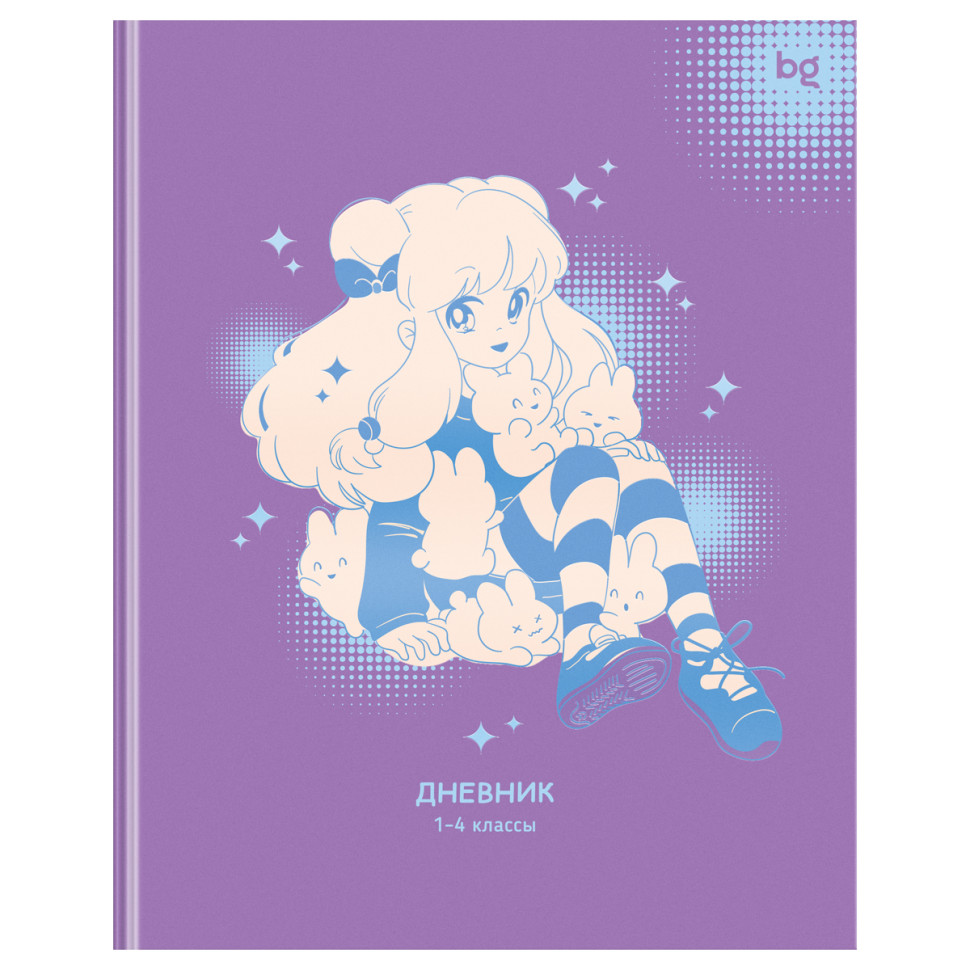 Дневник 1-4 кл. 48л. (ЛАЙТ) BG "Anime girl", матовая ламинация, выб.лак, 376726