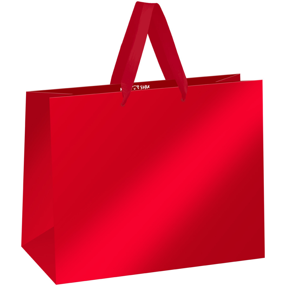 Пакет подарочный 32*26*12см MESHU "Red",  матовая ламинация, 371055