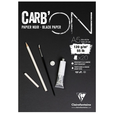 Скетчбук 20л., А5 Clairefontaine на склейке, мелкозер., черный, 120г/м2, 303729