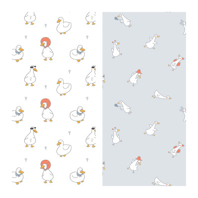 Упаковочная бумага глянц. 70*100см, MESHU "Goose set", 80г/м2, ассорти 2 дизайна, 383939
