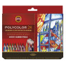 Карандаши цветные художественные Koh-I-Noor "Polycolor 3834", 24цв., заточен.+ точилка+2 ч/гр. кар. 1500, картон, европодвес, 327287