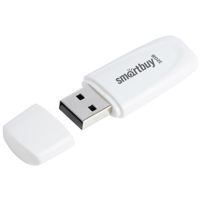 Память Smart Buy "Scout"  32GB, USB 2.0 Flash Drive, белый, 350459