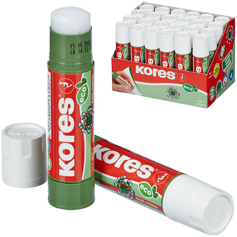 Клей-карандаш Kores "Glue-Eco", 10г, прозрачный, ПВП, 313193