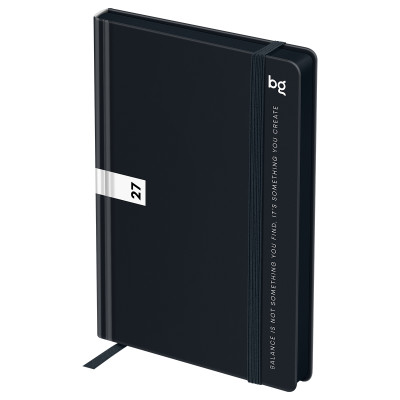 Ежедневник датированный 2027г, А6, 176л., 7БЦ BG"Monochrome. Black", черный, soft tuch, 390398
