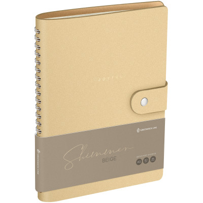 Записная книжка А5 96л. ЛАЙТ, кожзам, скрытый гребень, Greenwich Line "Shimmer. Beige", блок в линию, 358022