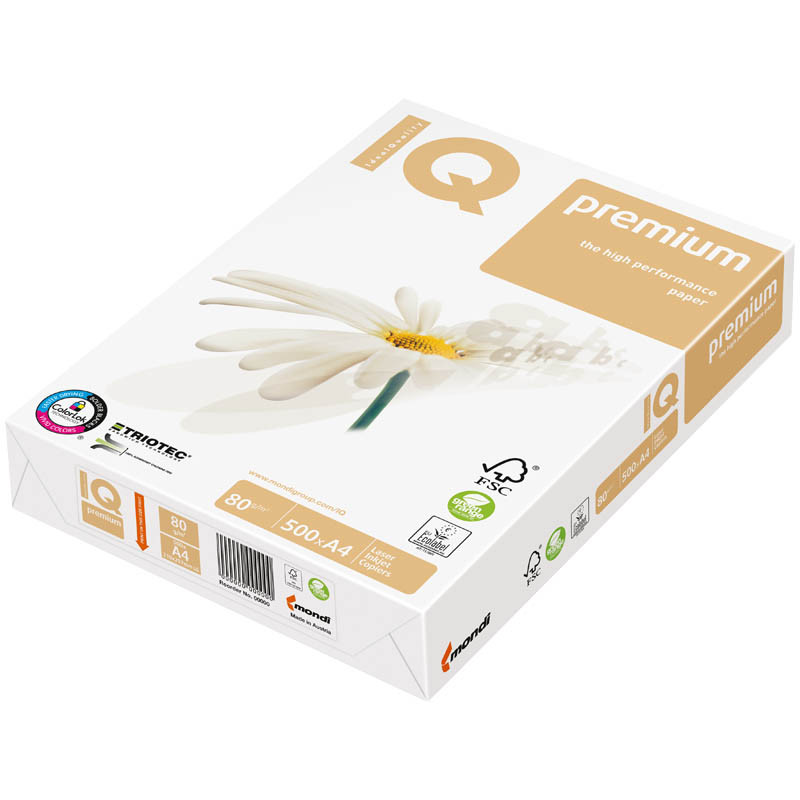 Бумага IQ "Premium" А4, 80г/м2, 500л., 172%, 075902