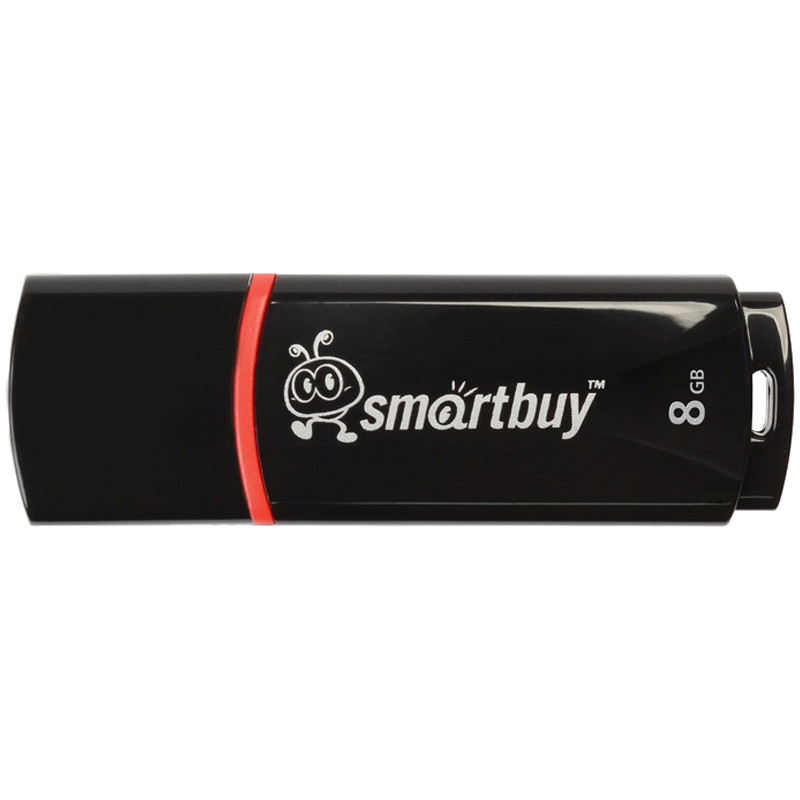 Память Smart Buy "Crown"  8GB, USB 2.0 Flash Drive, черный, 227878