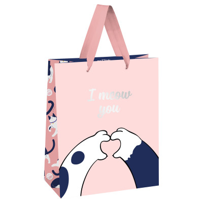 Пакет подарочный 18*23*10см MESHU "Paws", фольга, матовая ламинация, 24 штук, 382263