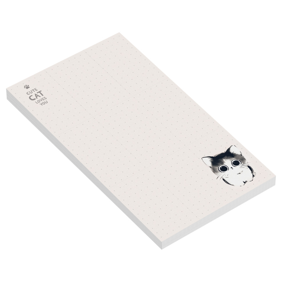 Блок для записей MESHU "Cute cats", 10*17см, 50л., на склейке, 378137