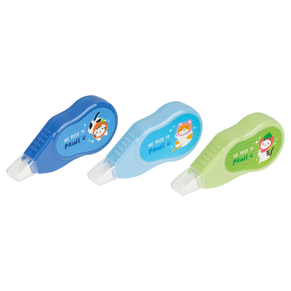 Корректирующая лента MESHU "Relax cat", 5мм*3м, дисплей-бокс, ассорти, 359574