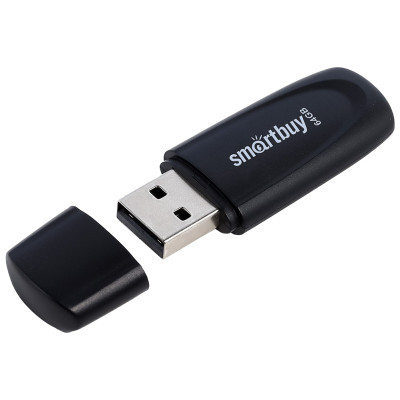 Память Smart Buy "Scout"  64GB, USB 2.0 Flash Drive, черный, 350460