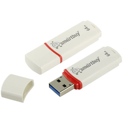 Память Smart Buy "Crown"  64GB, USB 2.0 Flash Drive, белый, 250364