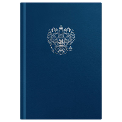 Книга учета OfficeSpace, А4, 96л., клетка, 200*290мм, бумвинил, цвет синий, блок офсетный с гербом, 315594