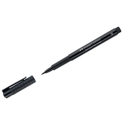 Ручка капиллярная Faber-Castell "Pitt Artist Pen Brush" цвет 199 черная, пишущий узел "кисть", 290141