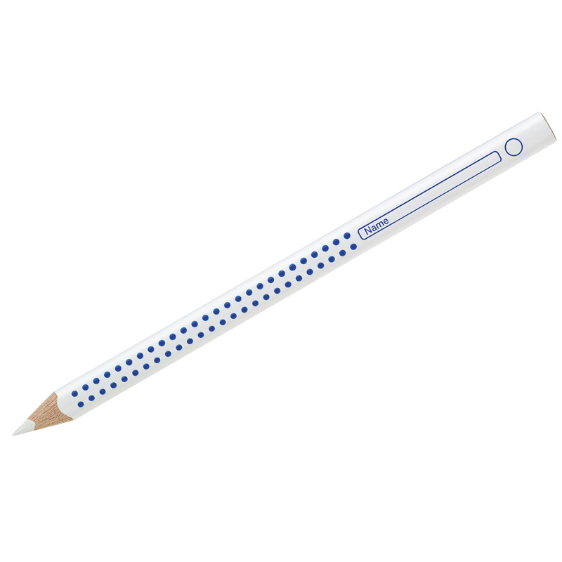 Карандаш Faber-Castell "Jumbo Grip", белый, трехгран., утолщен., заточен., 289790