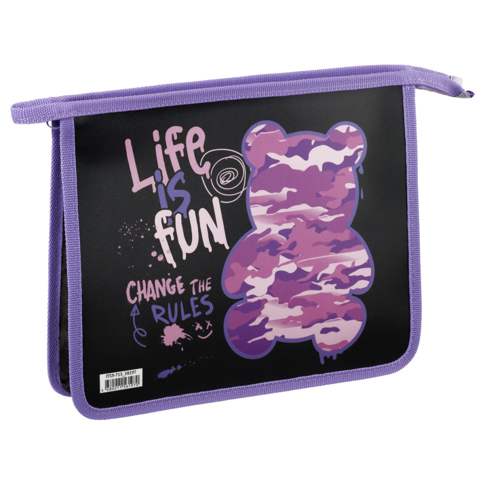 Папка для тетрадей 1 отделение, А5, ArtSpace "Have Fun", пластик, на молнии, 365791